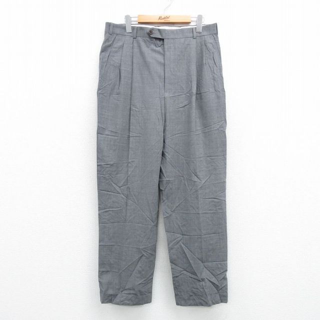 W34★古着 ブルックスブラザーズ BROOKS BROTHERS ブランド スラックス パンツ メンズ ウール グレー 25apr04 中古 ボトムス ロング