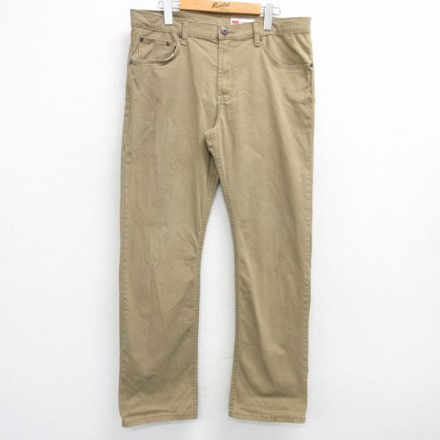 W34★古着 ラングラー Wrangler ジーンズ メンズ ベージュ カーキ デニム 25apr04 中古 ボトムス ジーパン Gパン ロング パンツ