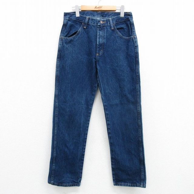 W32★古着 ラスラー ジーンズ メンズ コットン 紺 ネイビー デニム 25apr07 中古 ボトムス ジーパン Gパン ロング パンツ