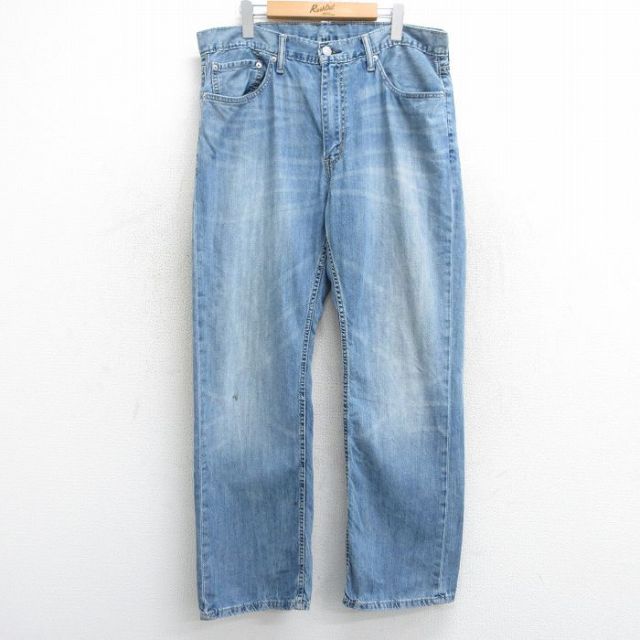 W38★古着 リーバイス Levis 569 ジーンズ メンズ ヒゲ コットン 紺 ネイビー デニム 【spe】 25apr10 中古 ボトムス ジーパン Gパン ロング パンツ