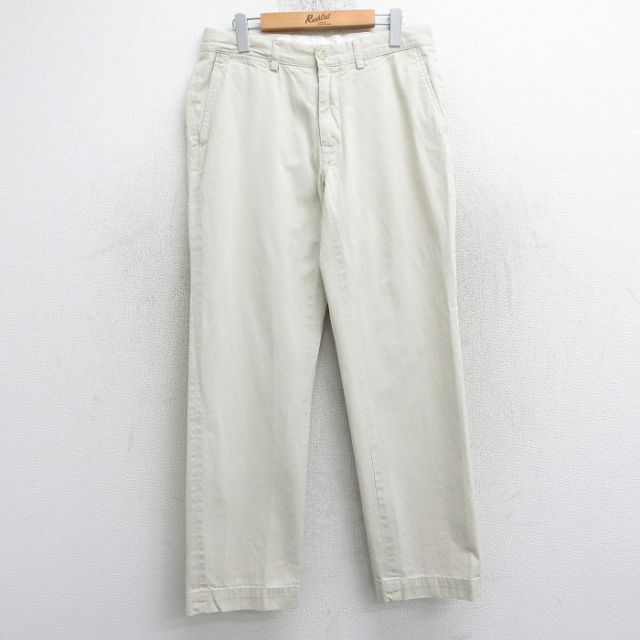 W33★古着 ラルフローレン Ralph Lauren ブランド チノ パンツ チノパン メンズ コットン 薄ベージュ カーキ 25apr10 中古 ボトムス ロング