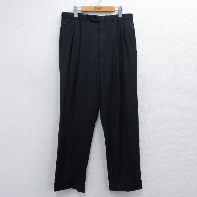 W34★古着 ラルフローレン Ralph Lauren ブランド スラックス パンツ メンズ ウール 黒 ブラック 25apr10 中古 ボトムス ロング