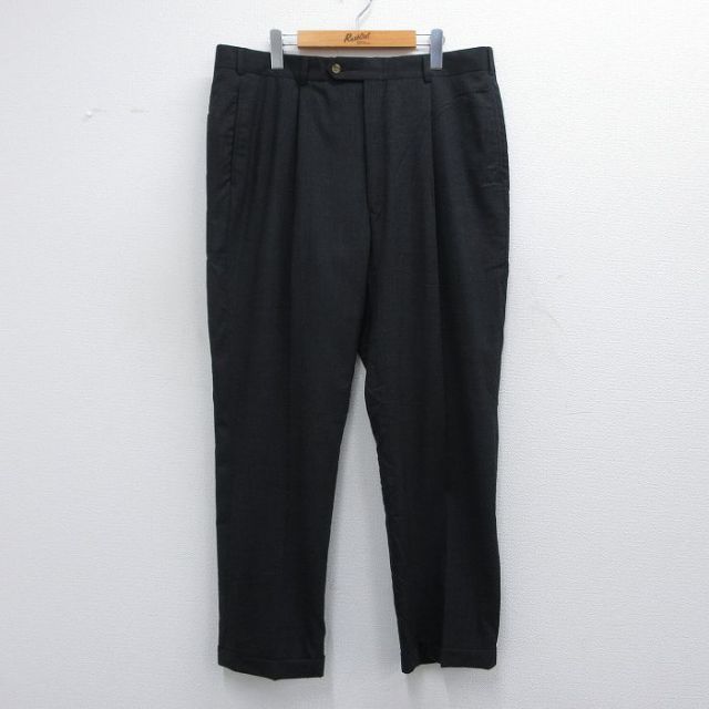 W38★古着 トミーヒルフィガー TOMMY HILFIGER ブランド スラックス パンツ メンズ 80年代 80s タロン 黒 ブラック 25apr10 中古 ボトムス ロング