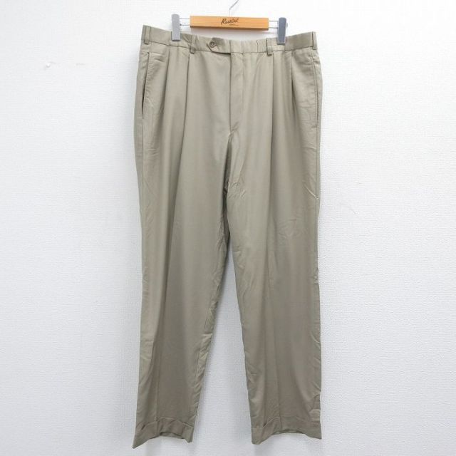 【50%OFF】W36★古着 ブルックスブラザーズ BROOKS BROTHERS ブランド スラックス パンツ メンズ 00年代 00s ウール ベージュ カーキ 25apr10 中古 ボトムス ロング
