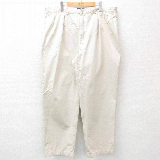 W42★古着 ラルフローレン Ralph Lauren ブランド チノ パンツ チノパン メンズ 90年代 90s ANDREW コットン 薄ベージュ カーキ 25apr10 中古 ボトムス ロング