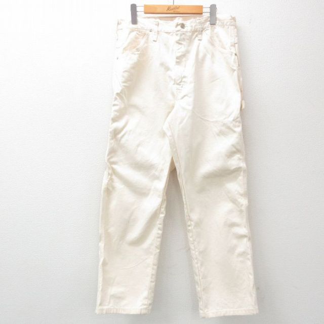 W35★古着 ビッグベン BIG BEN ラングラー Wrangler ペインター パンツ メンズ 80年代 80s ダック地 USA製 タロン 生成り 【spe】 25apr10 中古 ボトムス ロング