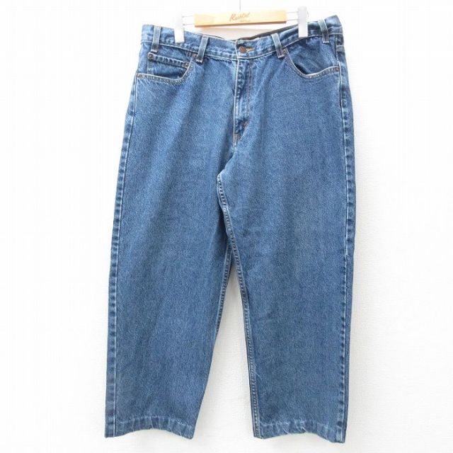 W37★古着 リーバイス Levis ジーンズ メンズ シグネチャー コットン 紺 ネイビー デニム 25apr10 中古 ボトムス ジーパン Gパン ロング パンツ
