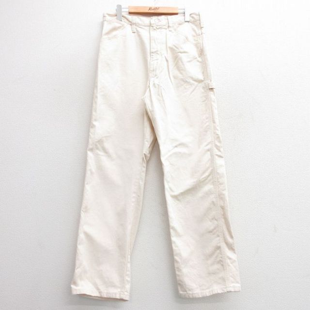 W33★古着 ビッグベン BIG BEN ペインター パンツ メンズ 80年代 80s USA製 タロン 生成り 【spe】 25apr11 中古 ボトムス ロング