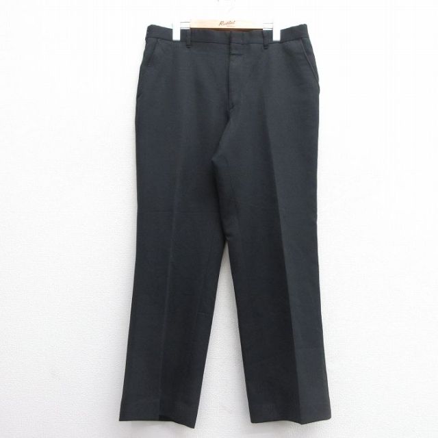 W36★古着 スラックス パンツ メンズ 90年代 90s USA製 黒 ブラック 25apr11 中古 ボトムス ロング