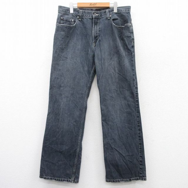 W36★古着 オールドネイビー OLD NAVY ジーンズ メンズ コットン 黒 ブラック デニム 25apr11 中古 ボトムス ジーパン Gパン ロング パンツ