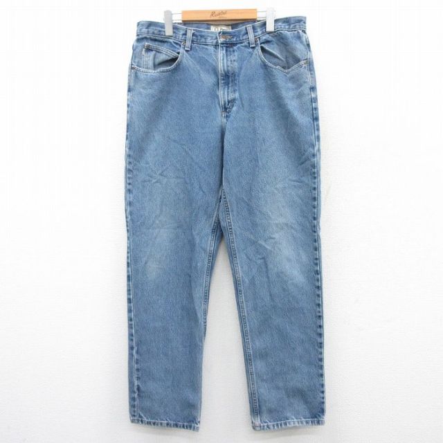 W36★古着 エルエルビーン LLBEAN ジーンズ メンズ コットン 紺 ネイビー デニム 25apr11 中古 ボトムス ジーパン Gパン ロング パンツ