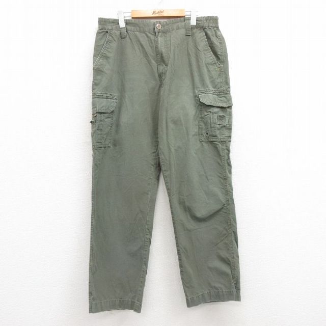 W36★古着 レッドヘッド カーゴ パンツ メンズ リップストップ コットン 緑 グリーン 25apr11 中古 ボトムス ロング