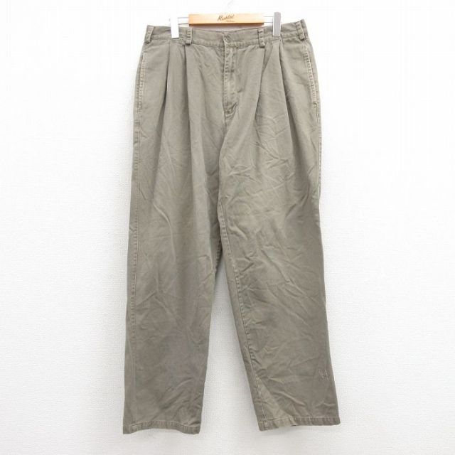 W36★古着 チノ パンツ チノパン メンズ 00年代 00s コットン ベージュ系 カーキ 25apr11 中古 ボトムス ロング