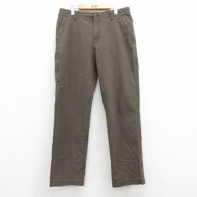 W35★古着 G.H.BASS パンツ メンズ ダック地 緑系 グリーン 25apr12 中古 ボトムス ロング
