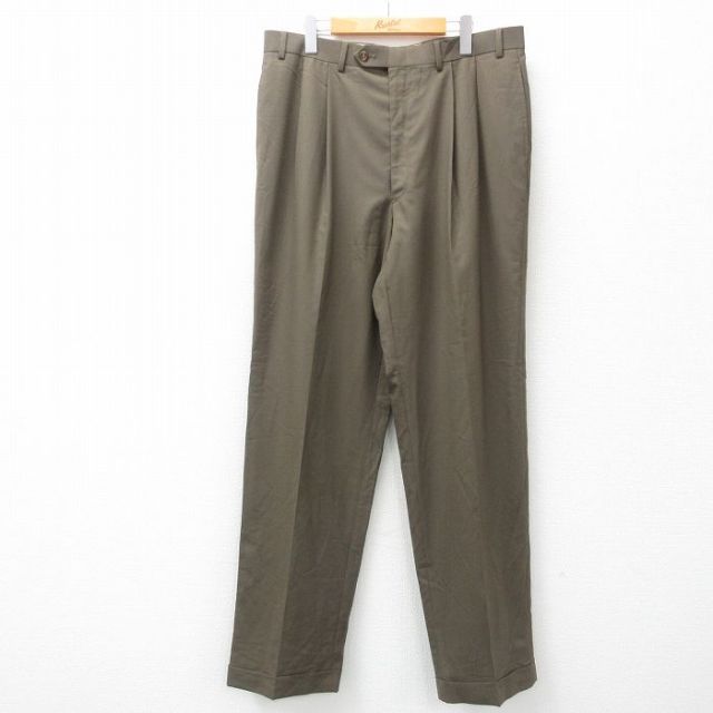 W36★古着 ラルフローレン Ralph Lauren ブランド スラックス パンツ メンズ 茶系 ブラウン 25apr12 中古 ボトムス ロング