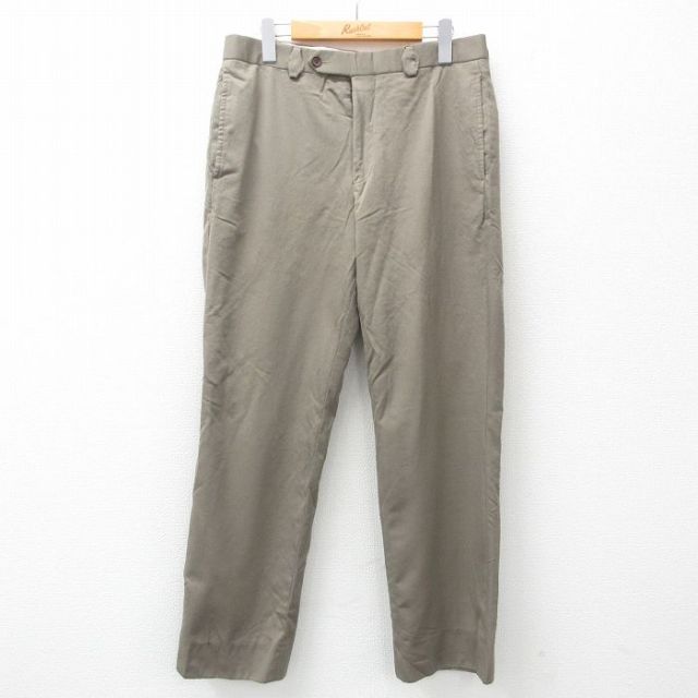 W33★古着 ブルックスブラザーズ BROOKS BROTHERS ブランド スラックス パンツ メンズ ベージュ系 カーキ 25apr12 中古 ボトムス ロング