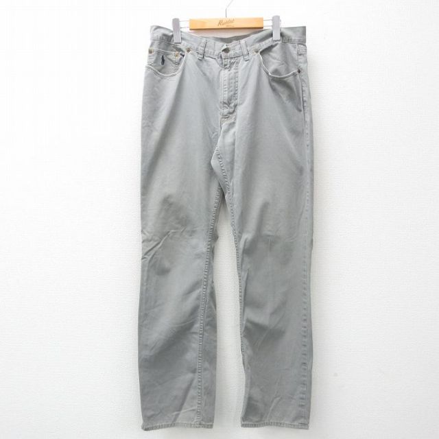 W36★古着 ラルフローレン Ralph Lauren ブランド パンツ メンズ コットン グレー 25apr12 中古 ボトムス ロング