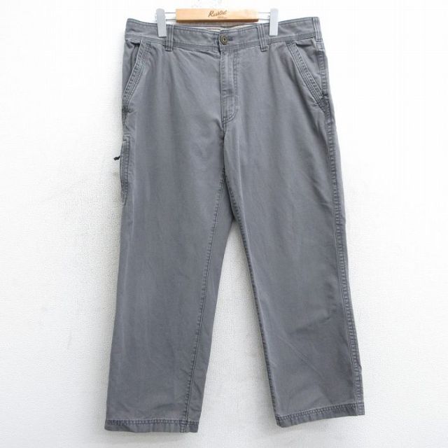 【50%OFF】W36★古着 パンツ メンズ ダック地 コットン グレー 25apr12 中古 ボトムス ロング