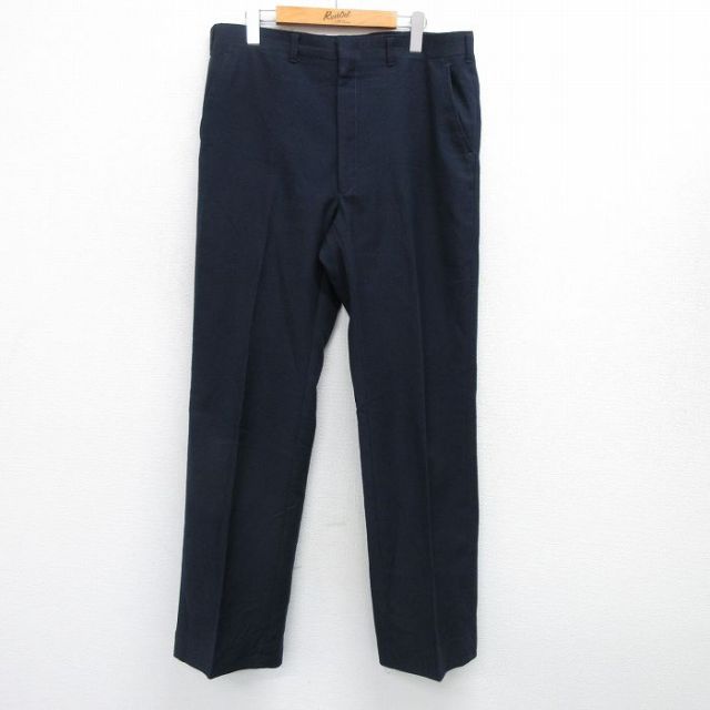 【50%OFF】W36★古着 HAGGAR スラックス パンツ メンズ 90年代 90s USA製 紺 ネイビー 25apr12 中古 ボトムス ロング