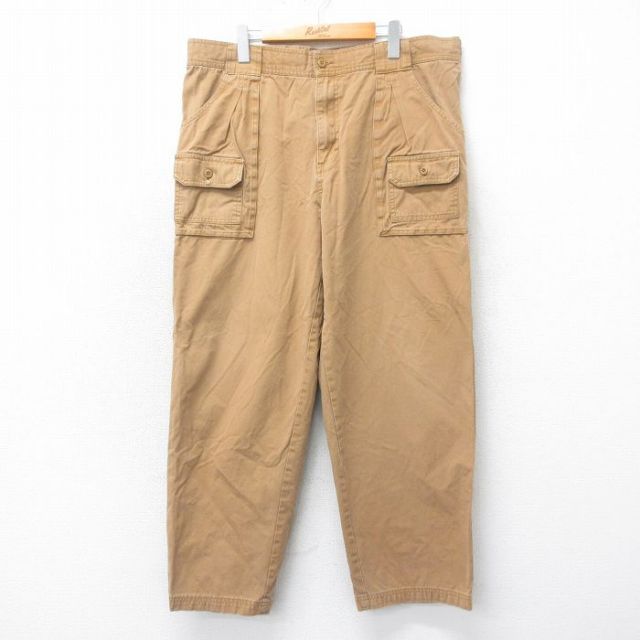 W40★古着 カベラス ブッシュ パンツ メンズ 大きいサイズ コットン 茶 ブラウン 25apr12 中古 ボトムス ロング
