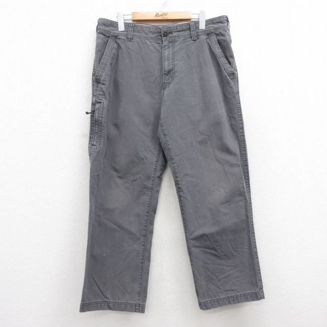W35★古着 G.H.BASS パンツ メンズ ダック地 コットン グレー 25apr12 中古 ボトムス ロング