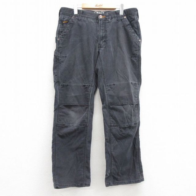 W35★古着 ペインター パンツ メンズ ARIAT ダック地 紺 ネイビー 25apr12 中古 ボトムス ロング