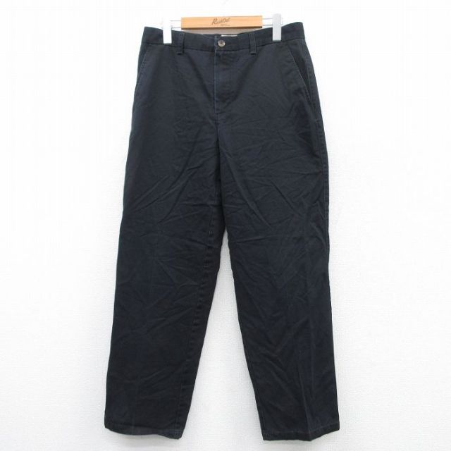 W32★古着 セントジョンズベイ パンツ メンズ コットン 紺 ネイビー 25apr12 中古 ボトムス ロング