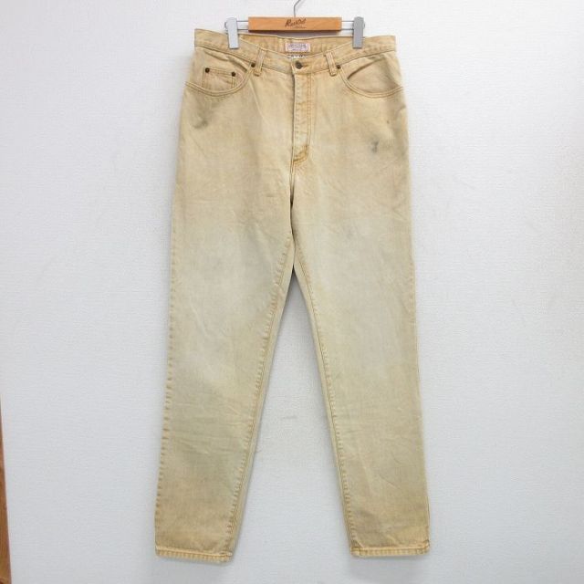 【50%OFF】ゲス 90s ジーンズ テーパード ベージュ W34 | 古着