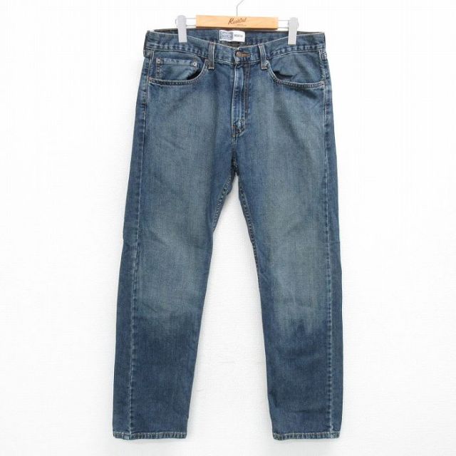 W35★古着 リーバイス Levis ジーンズ メンズ コットン 紺 ネイビー デニム 25apr14 中古 ボトムス ジーパン Gパン ロング パンツ