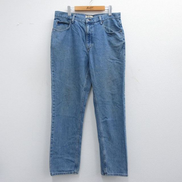 W35★古着 エルエルビーン LLBEAN ジーンズ メンズ 00年代 00s コットン 紺 ネイビー デニム 25apr14 中古 ボトムス ジーパン Gパン ロング パンツ