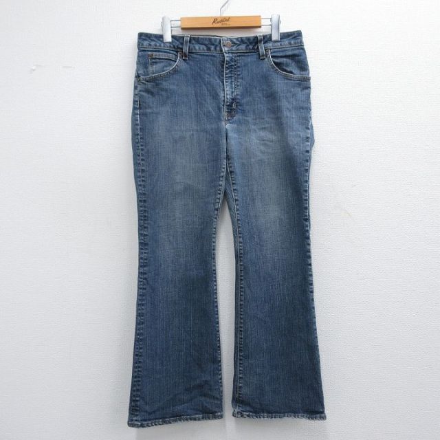 W33★古着 ギャップ GAP ジーンズ メンズ ブーツカット フレア カナダ製 濃紺 ネイビー デニム 【spe】 25apr14 中古 ボトムス ジーパン Gパン ロング パンツ