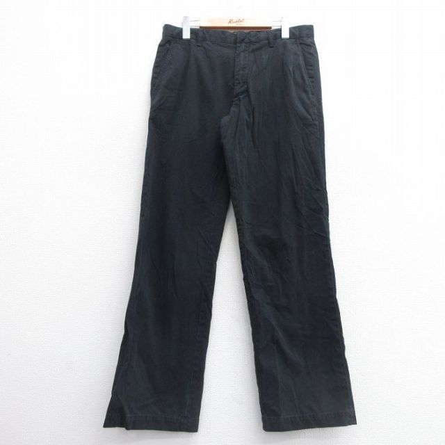W33★古着 バナナリパブリック BANANA REPUBLIC ブランド チノ パンツ チノパン メンズ コットン 黒 ブラック 25apr14 中古 ボトムス ロング