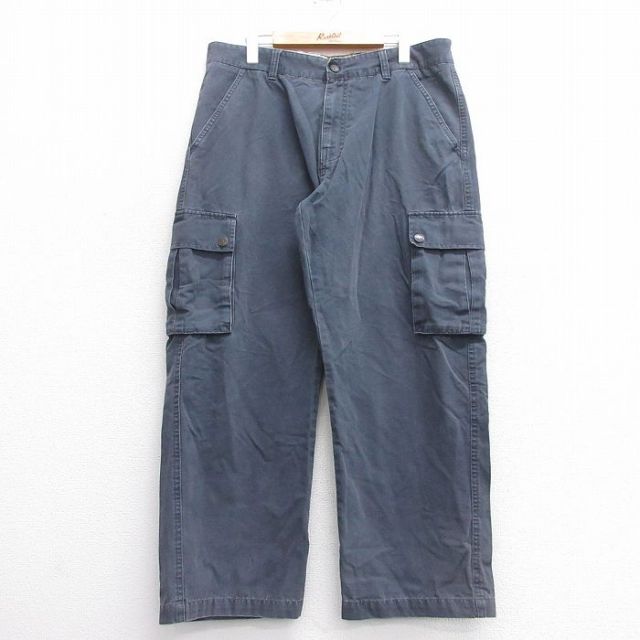 W36★古着 セントジョンズベイ カーゴ パンツ メンズ コットン 紺 ネイビー 【spe】 25apr14 中古 ボトムス ロング