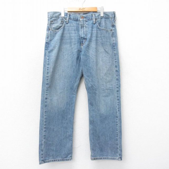 W36★古着 リーバイス Levis 569 ジーンズ メンズ ヒゲ コットン 紺 ネイビー デニム 25apr14 中古 ボトムス ジーパン Gパン ロング パンツ