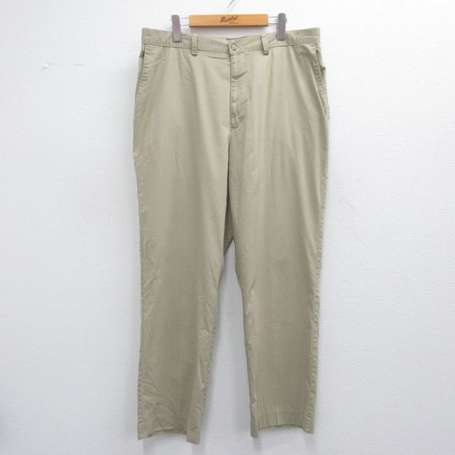 W37★古着 HAGGAR パンツ メンズ ベージュ カーキ 25apr15 中古 ボトムス ロング