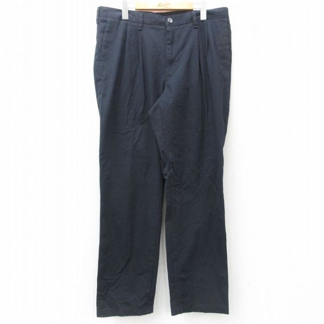 W35★古着 リー Lee パンツ メンズ コットン 黒 ブラック 25apr16 中古 ボトムス ロング
