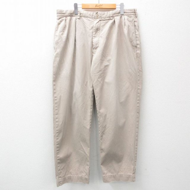W38★古着 ラルフローレン Ralph Lauren ブランド チノ パンツ チノパン メンズ 90年代 90s コットン ベージュ カーキ 25apr16 中古 ボトムス ロング
