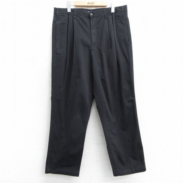 W36★古着 チェロキー チノ パンツ チノパン メンズ 00年代 00s コットン 黒 ブラック 25apr17 中古 ボトムス ロング