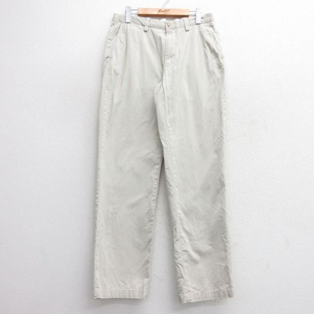 W32★古着 ラルフローレン Ralph Lauren ブランド チノ パンツ チノパン メンズ コットン 薄ベージュ カーキ 25apr18 中古 ボトムス ロング