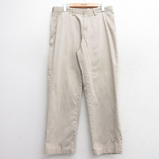 W34★古着 ラルフローレン Ralph Lauren ブランド チノ パンツ チノパン メンズ コットン ベージュ カーキ 25apr18 中古 ボトムス ロング
