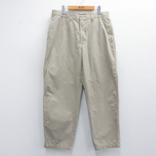 W36★古着 ラングラー Wrangler パンツ メンズ コットン ベージュ カーキ 25apr18 中古 ボトムス ロング