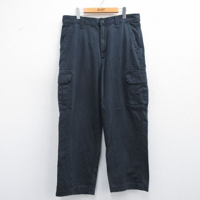 W38★古着 オールドネイビー OLD NAVY カーゴ パンツ メンズ 00年代 00s コットン 紺 ネイビー 25apr18 中古 ボトムス ロング