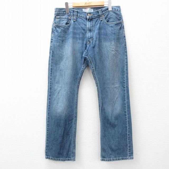 【50%OFF】W35★古着 リーバイス Levis 514 ジーンズ メンズ ヒゲ 紺 ネイビー デニム 25apr18 中古 ボトムス ジーパン Gパン ロング パンツ