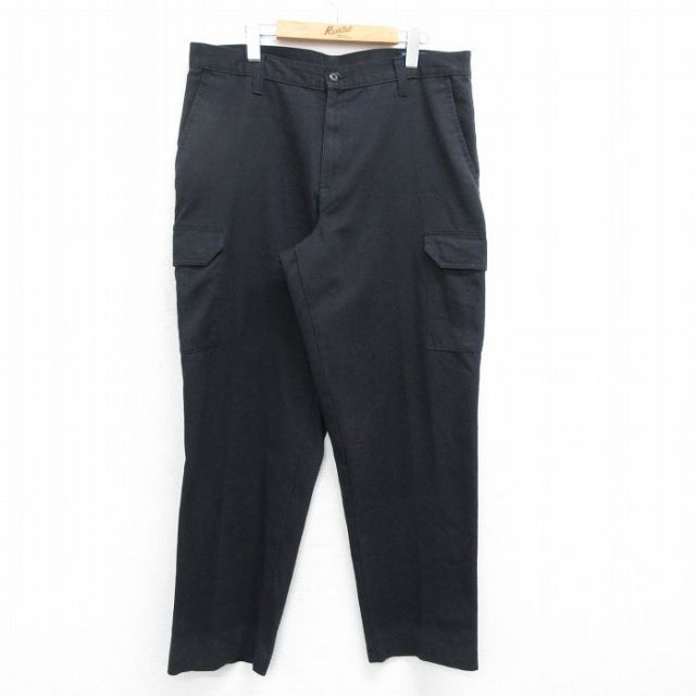 【20%OFF】W36★古着 ワーク カーゴ パンツ メンズ CiNTAS 黒 ブラック 25apr18 中古 ボトムス ロング
