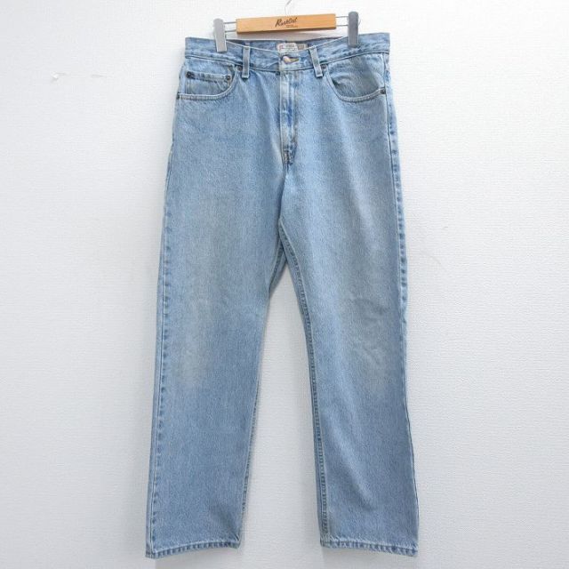 【50%OFF】W35★古着 リーバイス Levis ジーンズ メンズ コットン 薄紺 ネイビー デニム 25apr19 中古 ボトムス ジーパン Gパン ロング パンツ