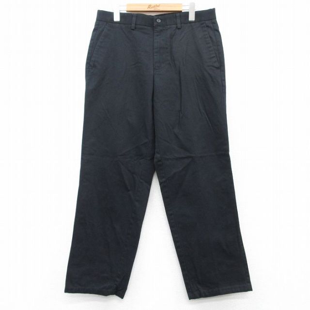 W33★古着 ドッカーズ パンツ メンズ 00年代 00s コットン 黒 ブラック 25apr19 中古 ボトムス ロング