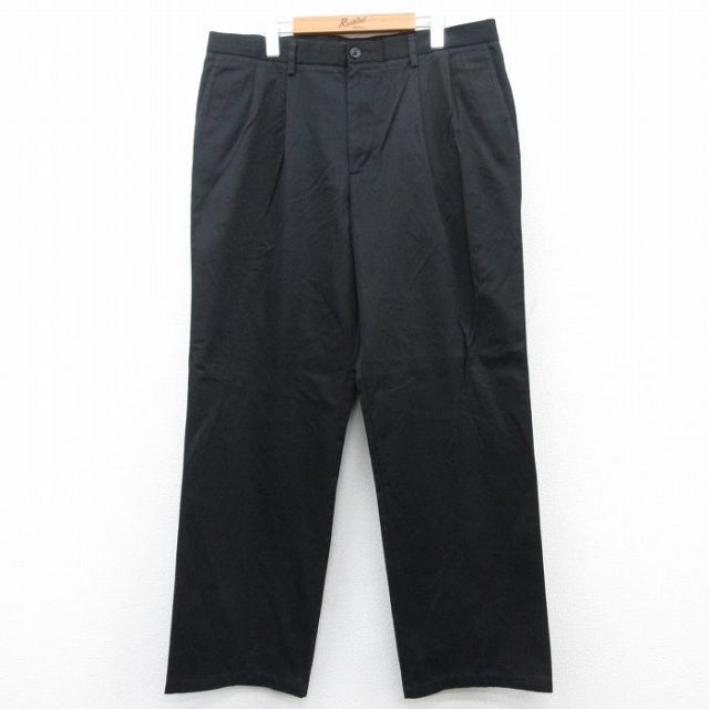 W36★古着 ドッカーズ パンツ メンズ コットン 黒 ブラック 25apr19 中古 ボトムス ロング