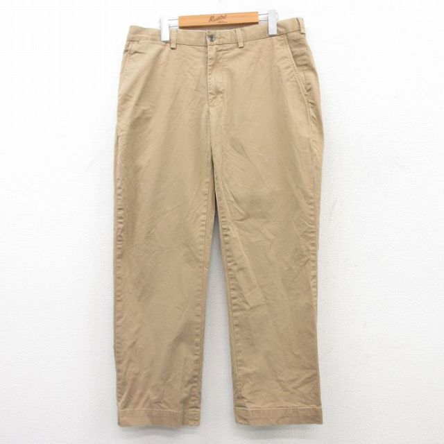 W34★古着 ラルフローレン Ralph Lauren ブランド チノ パンツ チノパン メンズ ベージュ カーキ 25apr19 中古 ボトムス ロング