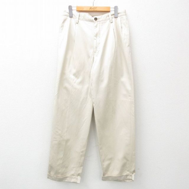 W30★古着 ノーティカ NAUTICA ブランド パンツ メンズ コットン ベージュ系 カーキ 25apr21 中古 ボトムス ロング