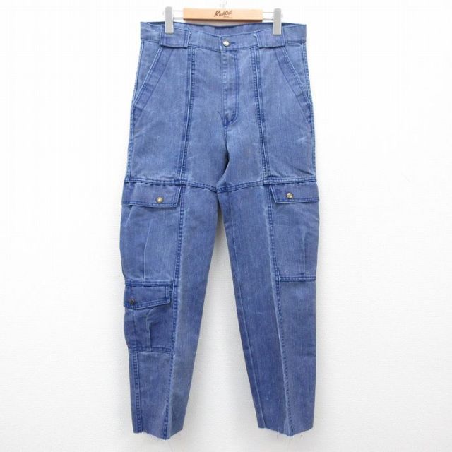 【20%OFF】W33★古着 カーゴ パンツ メンズ 00年代 00s ダック地 紺 ネイビー 【spe】 25apr21 中古 ボトムス ロング